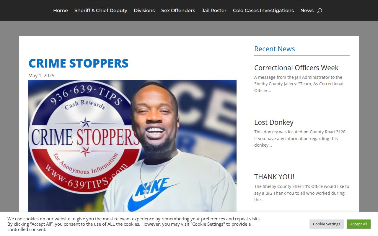 Shelby County wanted-information tip source for SCSO Crime Stoppers